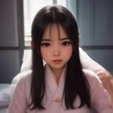 吃爪51娱乐线负责人阿梅的工作照，女性、长发扎马尾，对着手机屏幕微笑，正在快速浏览娱乐资讯，办公桌上有一杯咖啡